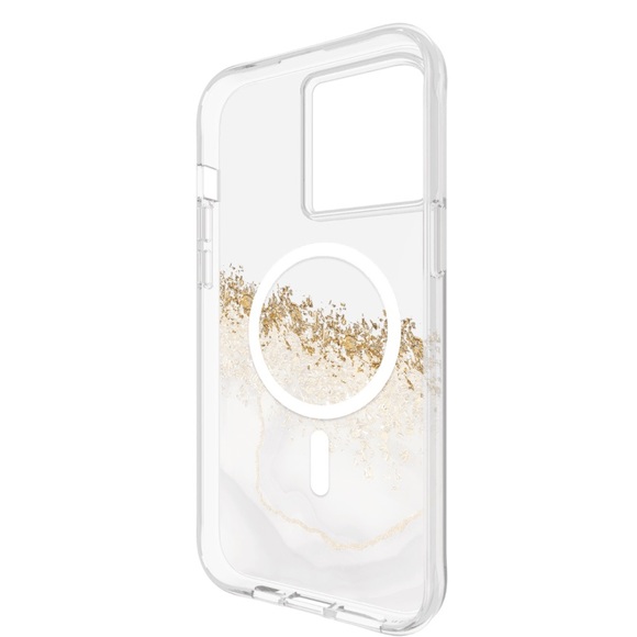 CASE-MATE Karat Gold Glitter Grey Marble Granite MagSafe iPhone 15 PRO MAX Case - Picture 6 of 16